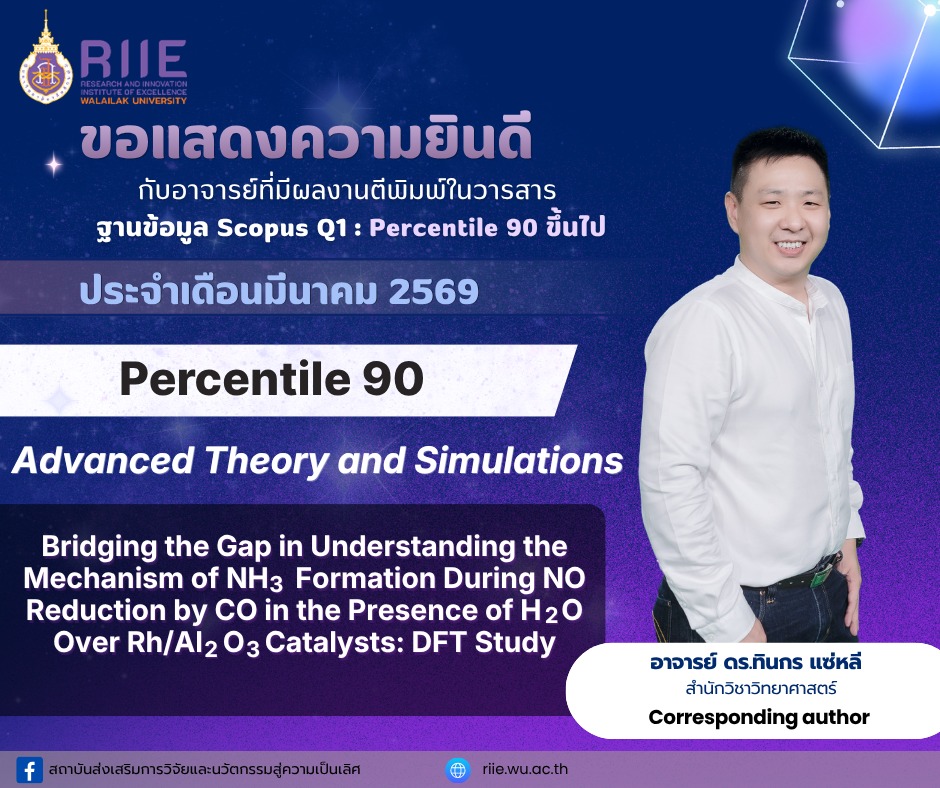 ขอแสดงความยินดีกับ อาจารย์ ดร.ทินกร แซ่หลี กับผลงานตีพิมพ์ในวารสาร ฐาน SCOPUS ที่มีค่า Pecentile 90
